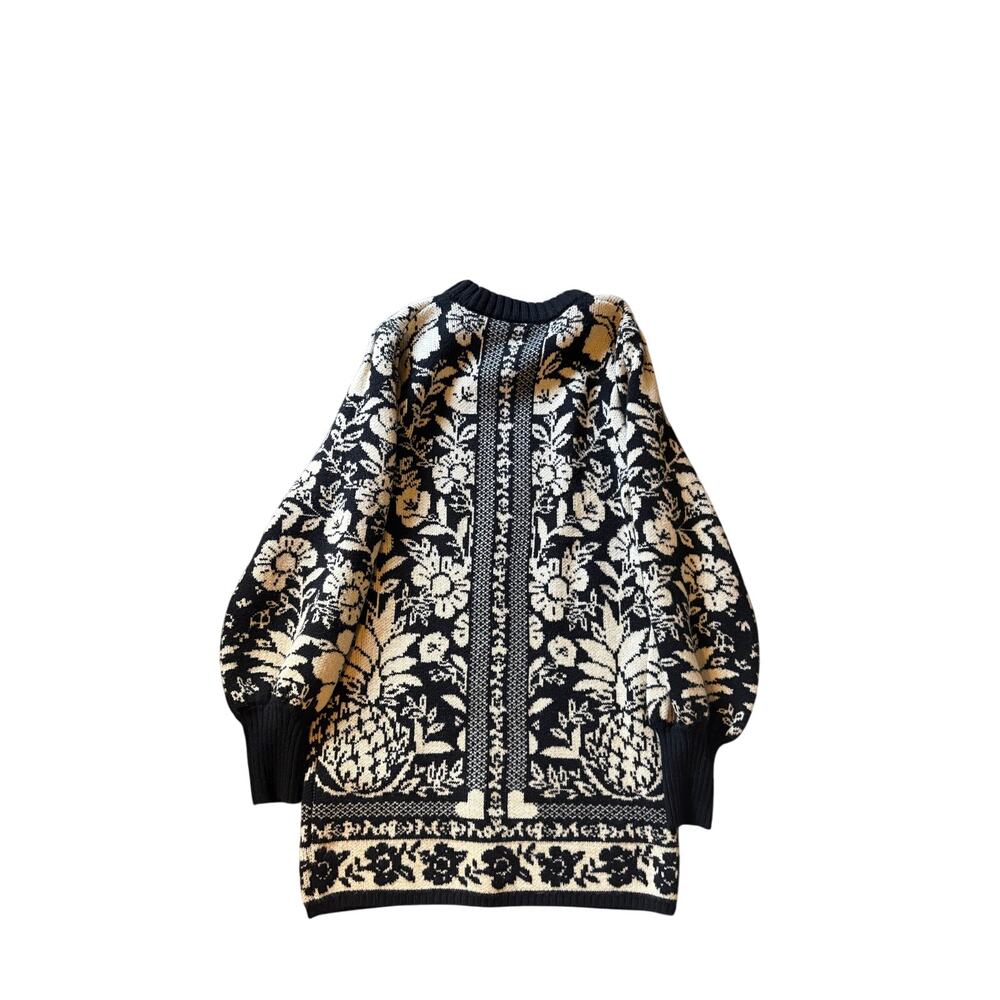 FARM Rio Women's Black Pineapple Garden Mini Sweater Dress.  Medium - Picture 5 of 7